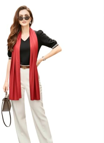 LA FERANI Damen Seidenschal 100% Seide Halstuch Seidentuch 180x90cm Uni Farbe für Anzug formelle Anlässe Stola Business Style Geschenk für Sie