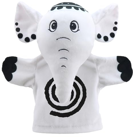 The Puppet Company - Meine erste Handpuppe schwarz und weiß - Elefant Handpuppe