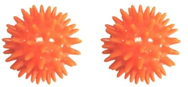 2 Set Spike Massageball Übung Fußmassageball für Rücken Hand Handflächen Füße Sohlen Orange 6cm