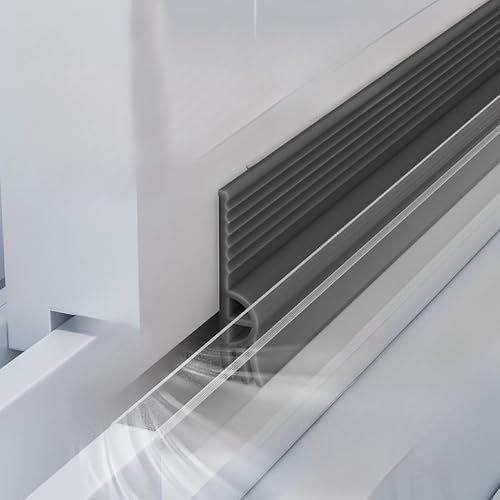 WEZKYLCG Wetterabisolier-Fensterdichtung, Silikon-Zugluftstopper, stark haftende Fensterisolierung für Winter, Türdichtungsstreifen für Fenster und Tür, Grau (3,3 cm x 1,8 m)