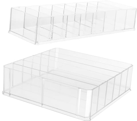 Gogogmee 2pezzi Organizer Per Scrivania Con Scomparti Rimovibili Vassoio Porta Documenti Per Ufficio e Casa Per Contanti Carte e Piccoli Oggetti