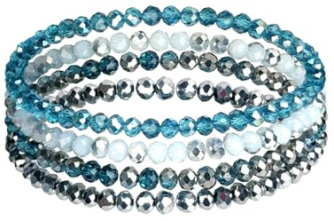 GUSXPPD Bracelets Multicouches en Perles, Bracelet de perles en cristal, Boho Bracelet En Cristal, Bracelets En Perles Pour Femmes, Bracelet Boho Pour Fille Maman Petite Amie (Bunt 2)
