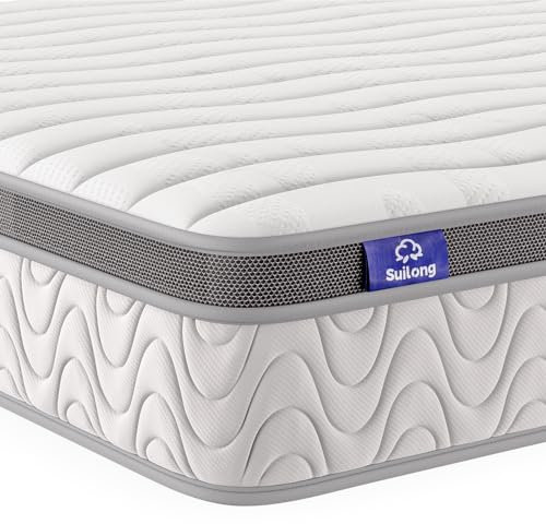 SuiLong Matratze 180x200x30 cm Taschenfederkernmatratze 1.000er- 7-Zonen Härtegrad H3 H4 mit Memory Foam Komfort Federkernmatratze, 100 Nächte Probeschlafen