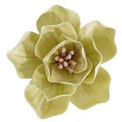 AMERRY Dahlia, 2.76 3D Handmade Porcelain Flower Wall Art Decor, 3D Ceramic Flower Wall Decor, Home Office Decor, Unique Gift for Home Office Decor,Girls (Yellow)