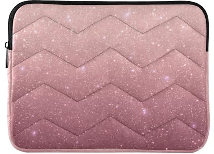Pochette d'ordinateur à paillettes or rose, étui pour ordinateur portable 15,6, housse matelassée pour ordinateur portable, étui de protection pour ordinateur portable