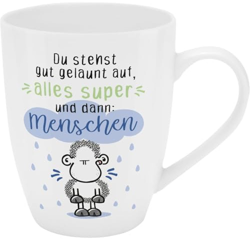 Sheepworld Becher mit Motiv Menschen | Tasse mit Spruch, New Bone China Porzellan, 35 cl, mit Geschenkbaderole | lustiges Geschenk, Geburtstag | 74203