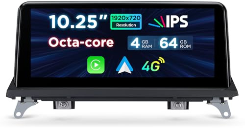 XTRONS 10.25 Car Stereo Android Octa-Core 4GB+64GB for BMW X5 E70 X6 E71 (2007-2010) w CCC system Touch IPS Screen GPS navigation, w 4G LTE CarAutoPlay Android Auto Support AHD Camera