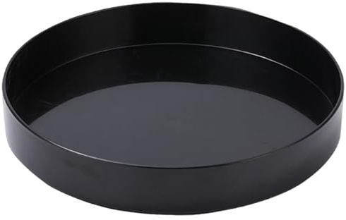 13 Black Japanese Ikebana Vase, Round Plastic Bonsai Tray with Flower Frog Decorative Floral Arrangement Base