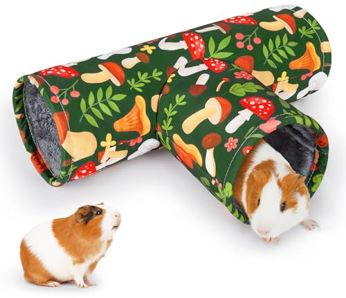 Hedgeink Meerschweinchen Tunnel – Kaninchen Zubehör aus Canvas, Waschbarer Kuscheltunnel für Hamster, Ratten & Frettchen – Faltbarer Spieltunnel & Versteck für Kleintiere