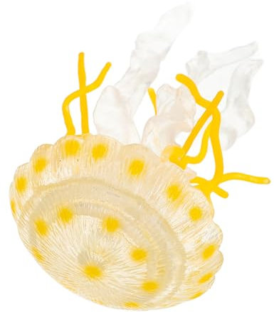 KONTONTY Künstliche Quallenfigur Leuchtende Realistische Wasserqualle Aus Kleine Gelbe Meeresdeko Für Aquarium Und Kinderlernspielzeug Plastisches Modell Zur Fischbeckendekoration Und Natur
