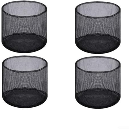 YUANGANG 4Pcs Mesh Pond Plant Basket, Black Plastic Aquatic Pots Baskets for Aquatic And Terrestrial Plants Pond(round)