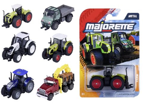 Majorette Auto Farm Premium (1 Modellauto) - Bauernhof-Spielzeug aus Metall mit Freilauf & beweglichen Teilen, zufällige Auswahl aus 6 Spielzeugautos für Kinder ab 3 Jahre, ca. 7 cm