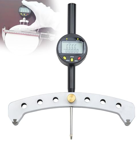 Accuracy 0.03mm Digital Radius Gauge, Radius Range 450-2500mm, Length Displacement 0~50mm, with 200mm Measuring Jaw and Data Transfer Function, for Mechanical Parts, Wooden Molds