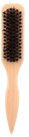 Boar Bristle Slick Back Hair Brush for Sleek Ponytail Bun & Smoothing Baby Hairs, Flyaways, Edge Control - Backcombing & Teasing Hairbrush with Wide Rat Tail for Sectioning & Parting