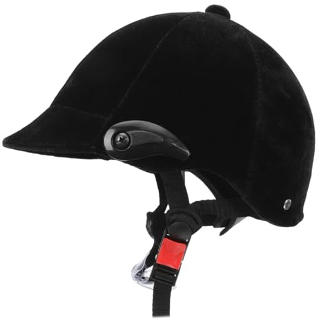 Casco de Equitación para Niños y Niñas, Polipropileno Negro | Ventilación Completa, Barboquejo Ajustable, Acolchado Interior, Almohadillas Auditivas Extraíbles, 55-60cm