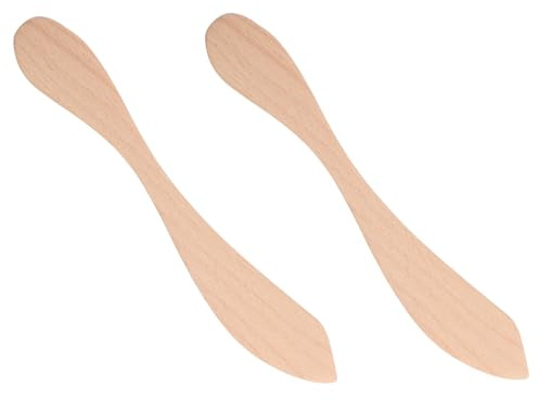 TOYANDONA 2 pièces Couteaux à Beurre Bois Naturel sans Vernis Épandeurs Compacts pour Cuisine Adaptés pour Tartiner Beurre Confiture et Condiments