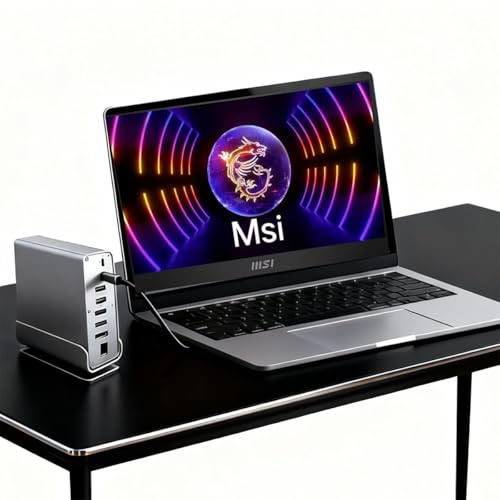 15-in-1 USB C docking station für Msi Raider Katana Titan Stealth Vector Creator Prestige Summit Cyborg Sword Pulse Gaming Laptops,mit 360°Drehfuß, 2* 4K HDMI, 1 * DP, 10Gbps USB, RJ45, Audio,SD/TF