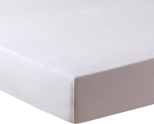 TRAUMSCHLAF Frottee Spannbettlaken Stretch – Weiches, dichtes 180 g/qm Spannbetttuch mit Rundumgummi – ideal für Matratzen bis 30 cm – 180x200-200x200 cm, Weiss