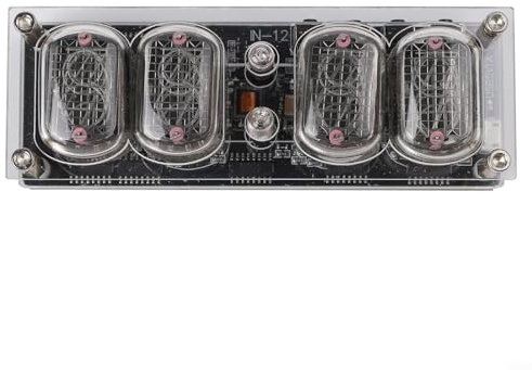 IN12 Nixie Kit d'horloge avec lumière respiratoire RVB – Module d'horloge à LED pour horloge numérique rétro à monter soi-même, design à 4 tubes, alimentation USB, DC5 V, noir