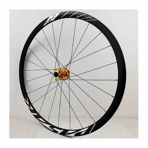 Vägcykel Framhjul 700C Landsvägscykel Skivbroms Quick Release Hjulsats 9 * 100mm QR, 30mm Aluminiumlegering Dubbelvägg Cykelfälgar, 700C*23C-45C/29*1.25-2.1 Däck, 24 Hål(Gold)