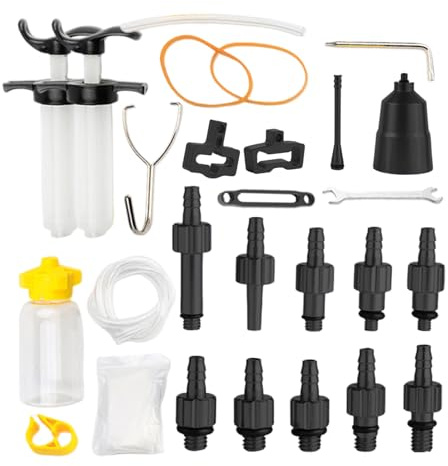 Hydraulic Bleed Kit – Bike Disc Brake Service Tools, Aluminum Alloy Bleeding Set for Bicycle Maintenance Steering Rim Systems Lightweight Compact Workshop Stable and Long-Lasting Too