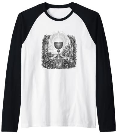 Saint Graal Légende arthurienne Calice Sacré Art Ligne Art Manche Raglan