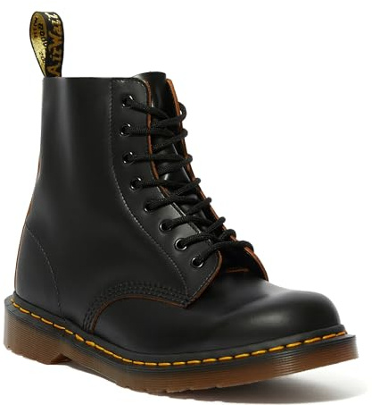 Dr. Martens Unisex 1460z Vintage 8 Eye Boot Black Combat Boots