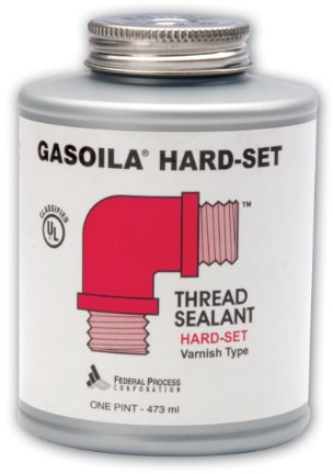 Gasoila Hard-Setting Permanent Thread Sealant, Fast-Drying Red Varnish Sealant for PVC, Metal, Rubber, Wood & More – -100°F to 600°F Temp Range, Brush in Cap Applicator, BT04, 1/4 Pint Can