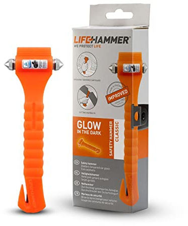 Lifehammer Classic Glow - Martillo de emergencia, Naranja