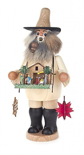 Räuchermann Krippenhändler von DREGENO SEIFFEN 25cm – Original erzgebirgische Handarbeit, stimmungsvolle Weihnachts-Dekoration
