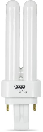 Feit Electric 13W PL GX23-2 Fluorescent Light Bulb, Cool White 4100K, 780 Lumens, Non-Dimmable CFL, 10,000 Hours Lifespan, Compact Replacement for Wall Sconces & Accent Lighting, PLD13/41