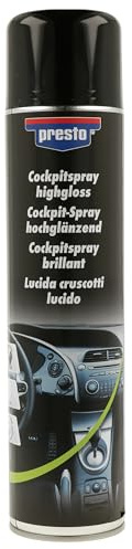 presto Cockpit-Spray hochglänzend 600 ml - Armaturenbrett Reiniger | Silikonhaltig, antistatisch, schmutzabweisend – für glänzenden Innenraum mit angenehmen Duft