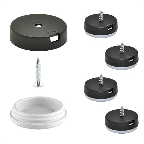Wagner QuickClick® Kunststoffgleiter Möbelgleiter Stuhlgleiter 4er-Set zum Anschrauben - 4X Basis+Schraube+Gleiteinsatz austauschbar - Kunststoff Hyper - Durchmesser Ø 25 mm - Made in DE - 15809500