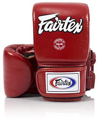 Fairtex TGO3 Muay Thai Boxing Gloves for Men, Women, Kids | Special Open Thumb Design | MMA Gloves| Premium Quality, Light Weight & Shock Absorbent Boxing Gloves (Red/Medium)