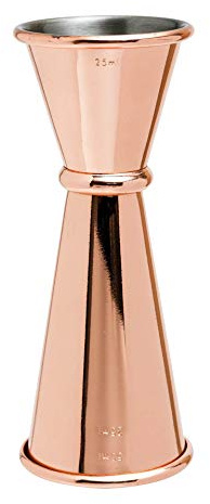 Beaumont Mezclar Copper Japanese Jigger | Provides precise, professional-standard measures for busy cocktail venues. Ideal for fast-paced bar service.