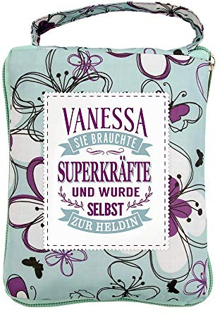 History & Heraldry Design Top Lady Tasche: Vanessa/Einkaufstasche, Strandtasche, Sporttasche, Blumenmuster/vielseitig, praktisch, personalisiert mit Name und Spruch