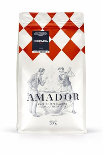 Cafés AMADOR - Café MOLIDO Natural Arábica - COLOMBIA 500g (Medio - Cafeteras de Filtro)