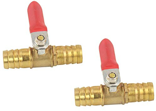 2PCS 1/2 Inch Hose Brass Barb x Barb Ball Valve Shut Off Switch For Garden Water Hose Oil Air Gas Fuel Line Pipe Fittings