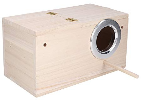 03 Caja de Jaula de pajarera para pájaros de casa de Madera, Caja de cría de pájaros, agapornis de Madera Seguros para periquitos cacatúa para Loros(Right Opening)