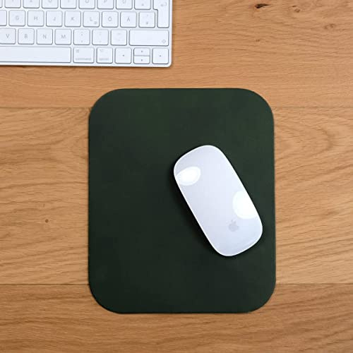 Hamosons - Hochwertiges Mousepad/Mauspad aus Büffel-Leder, Oliv-Grün, Modell 26304