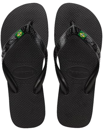Havaianas Top Brasil Unisex Flip Flops - Vuxen, Svart, 41/42 EU