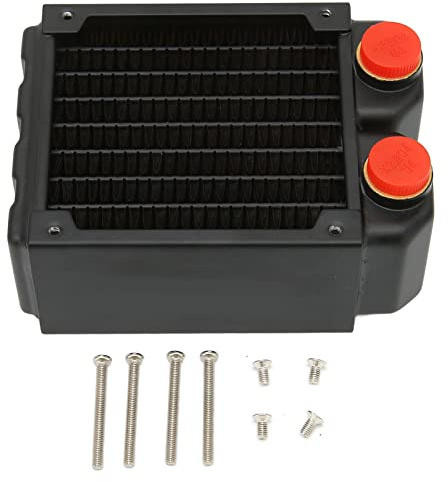 CPU-Wasserkühler, G1/4-Gewinde, 8-reihiges Rohr, 80 Mm Hochdichte Lamellen, Zweireihiger Kupferrohr-Kühler, Geräuschloses Wasserkühlungs-Flüssigkeits-Wärmetauscher-Kit