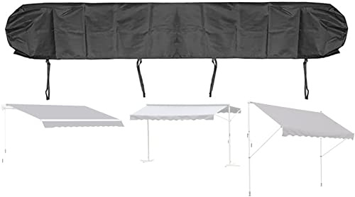 DFEO@MF Markisenschutzhülle, Schutzhülle für Markisen Wasserdicht, Terrassenüberdachung Markisenabdeckung, Sonnenschutz, Wetterschutz, 210D Oxford-Tuch, für die Lagerung im Winter (5m,Black)