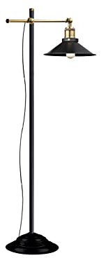 meineWunschleuchte Stehleuchte mit schwenkbarem Leuchtenkopf, Schwarz/Altmessing, Höhenverstellbar bis 155cm