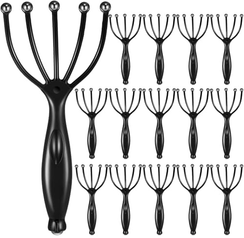 TrelaCo 24 Pcs Scalp Massager Portable Handheld Spa Head Massager for Deep Relaxation and Stress Reduction Manual Head Massage Tool for Office Home Christmas Gift (Black)