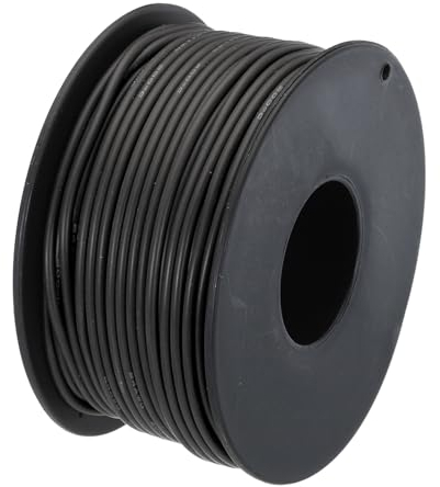 QUARKZMAN 24AWG Kabel Elektrischer Draht 0,21 mm² Verzinntes Kupferkabel 30 Meter, Stromkabel Hohe Temperatur Leitung Erdkabel Litzenkabel Elektro Klingeldraht für Kfz Kabelkanal, Schwarz