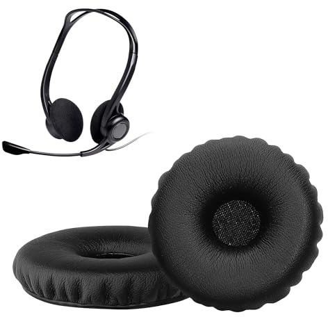 kwmobile 2X Ohr Polster für Logitech PC960 / H960 / H650E / H820E Ohrpolster - Ersatz Ohrpolster - Kopfhörer Ersatzteile - Kopfhörer Ersatzpolster für Over Ear Headphones