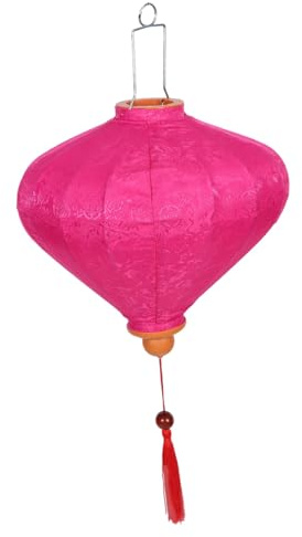 BESPORTBLE Vietnamesische Hängende Laterne Aus Stoff Orientalische Laterne Blumenmuster Hochzeit Ovale Seidenn Asiatische Festliche Mit Quaste Für Zuhause Draußen Rosa