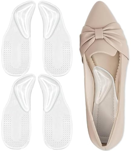Lilbitty 2 Paar Schuheinlagen zur Unterstützung des Fußgewölbes zur Linderung von selbstklebende Fußgewölbepolster, Fersenkissen für flache Schuhe für Männer und Frauen