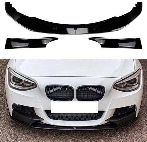 Bqieai Voiture ABS Becquets Avant Pare-Chocs Lèvre, pour BMW 1 Series F20 F21 Early M Sport 2012-2014 Spoiler Lıp Séparation Lame Anti-Collision Durable Protection Accessoires